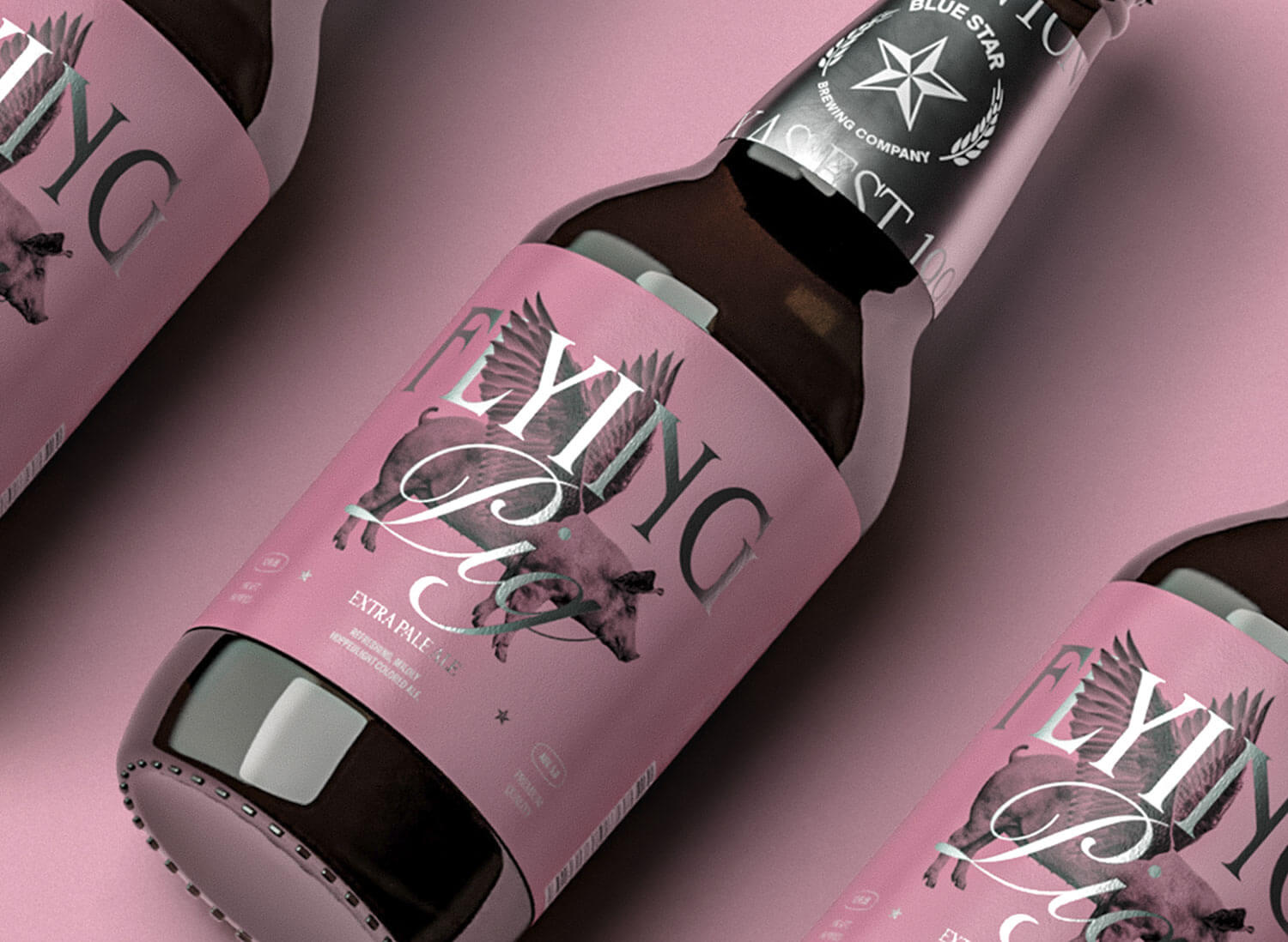 blue star project flying pig beer editorial product packaging